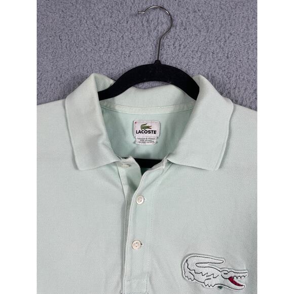 Lacoste Mens Size 6 Short Sleeve Polo Shirt Light Green *Flaws - Picture 8 of 12